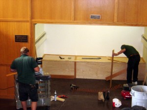 Schifty and MIke Buck finishing off the nook in Beckerman.