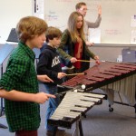 Descending lines in the percussion